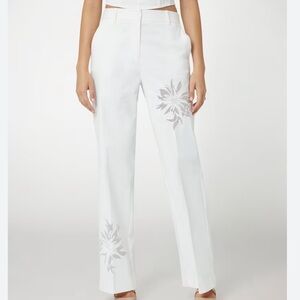 MARCIANO by Guess Glam De Fleur Pale Pearl Flare Leg Trouser—NWT—12